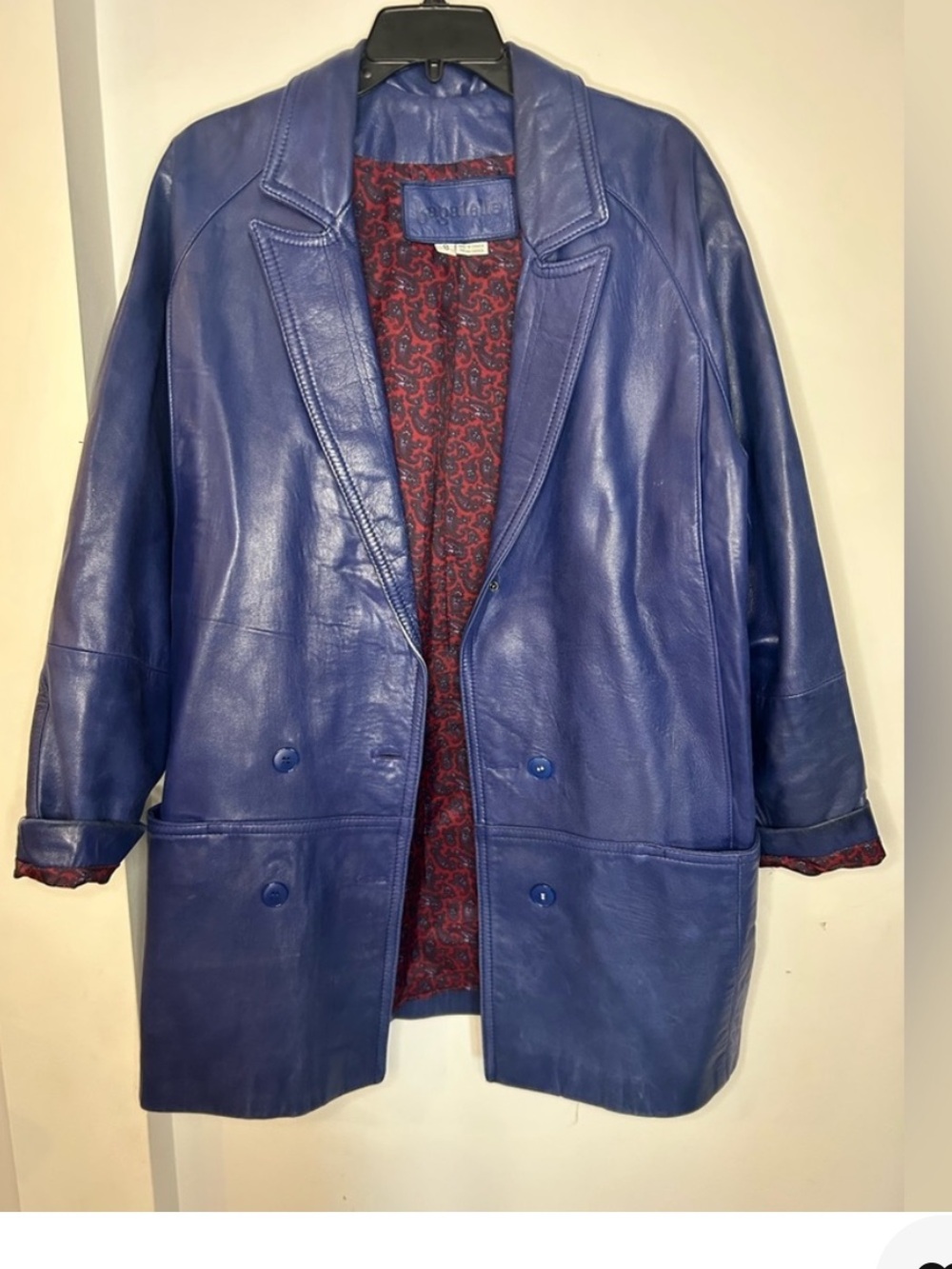 Stunning blue 80s leather jacket union made!